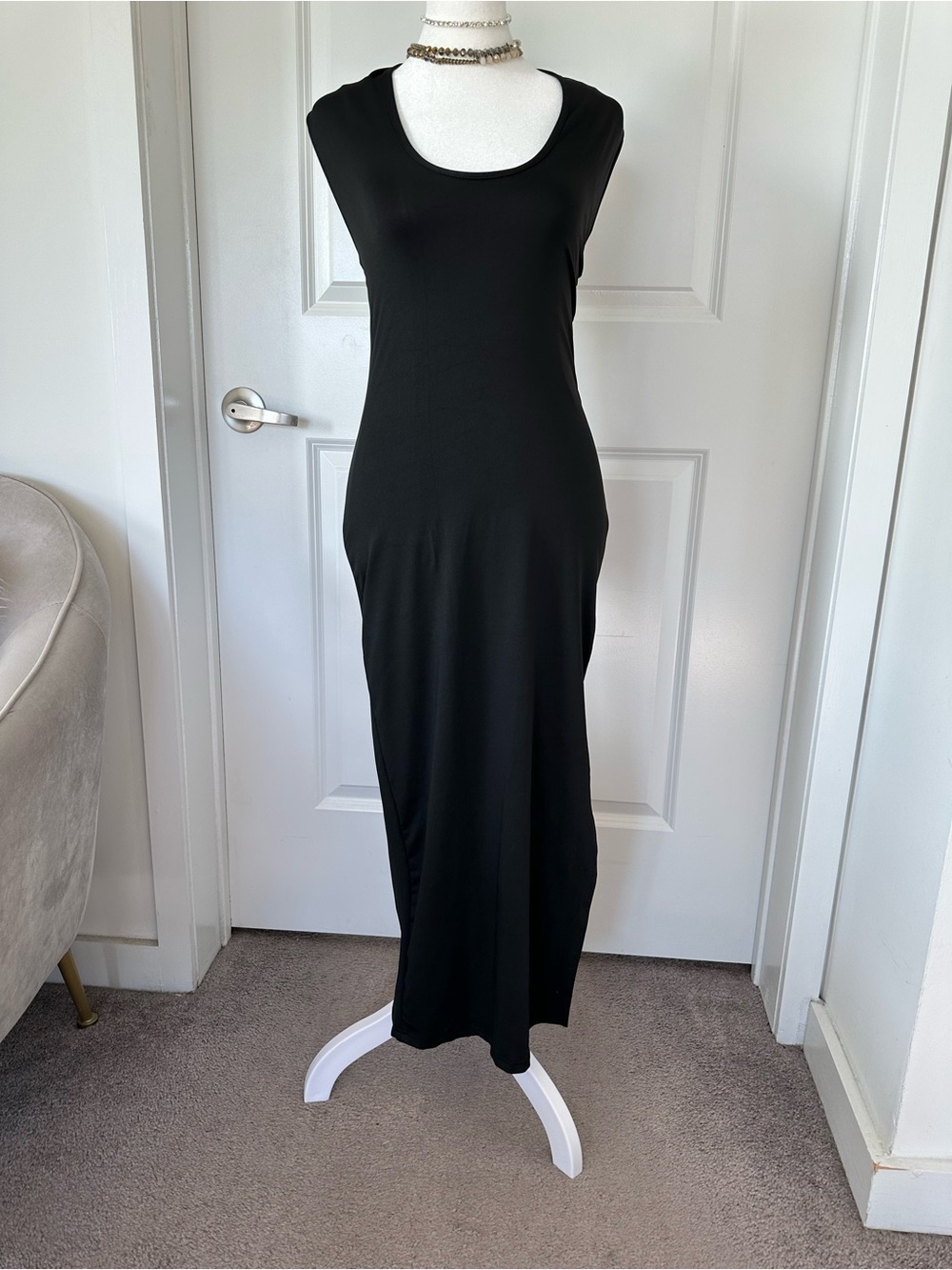 Classic Black Halter Maxi Dress